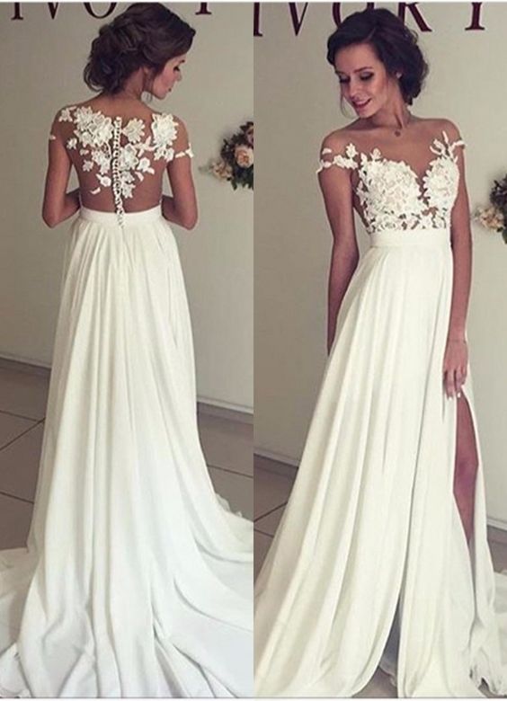 white elegant lace dress