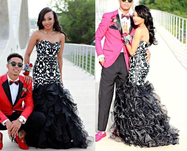 Dark Red Organza Strapless Mermaid Dress